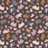 SALE 100% Cotton Fabric Lewis & Irene Piggy Tales Pigs Farm Dark Mud 112cm Wide