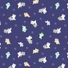 SALE 100% Cotton Fabric Lewis & Irene Halloween Spooky Ghosts Blue 112cm Wide