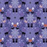 SALE 100% Cotton Fabric Lewis & Irene Halloween Cobwebs & Cats Purple 112cm Wide