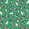 SALE 100% Cotton Fabric Lewis & Irene Hygge Glow Tomten Nordic Green 112cm Wide