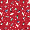 SALE 100% Cotton Fabric Lewis & Irene Hygge Glow Tomten Stars Red 112cm Wide