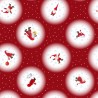 SALE 100% Cotton Fabric Lewis & Irene Christmas Tomten Snowballs Red 112cm Wide