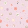 SALE 100% Cotton Fabric Lewis & Irene Nautical Seashells Pink Sand 112cm Wide