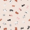 SALE 100% Cotton Fabric Lewis & Irene Farm Animals Cows Warm Cream 112cm Wide