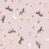 SALE 100% Cotton Fabric Lewis & Irene Countryside Horses Pale Pink 112cm Wide