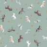 SALE 100% Cotton Fabric Lewis & Irene Countryside Horses Stable Blue 112cm Wide