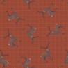 SALE 100% Cotton Fabric Lewis & Irene Stag Reindeer Grid Dark Tan 112cm Wide