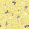 SALE 100% Cotton Fabric Lewis & Irene Dinky Donkeys Flowers Yellow 112cm Wide