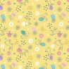 SALE 100% Cotton Fabric Lewis & Irene Spring Chicks & Bunnies Yellow 112cm Wide