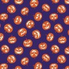 SALE 100% Cotton Fabric Lewis & Irene Glow In The Dark Pumpkin Purple 112cm Wide