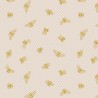 SALE 100% Cotton Fabric Lewis & Irene Gold Metallic Bees Dark Cream 112cm Wide