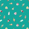 SALE 100% Cotton Fabric Lewis & Irene Sweet Things Ice Creams Green 112cm Wide