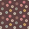 SALE 100% Cotton Fabric Lewis & Irene Sweet Things Doughnuts Brown 112cm Wide