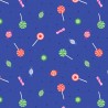 SALE 100% Cotton Fabric Lewis & Irene Sweet Things Lolly Bright Blue 112cm Wide