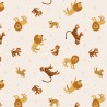 SALE 100% Cotton Fabric Lewis & Irene Wild Animals Lions Tigers Cream 112cm Wide