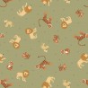 SALE 100% Cotton Fabric Lewis & Irene Wild Animals Lions Tigers Green 112cm Wide