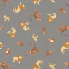 SALE 100% Cotton Fabric Lewis & Irene Wild Animals Lions Tigers Grey 112cm Wide