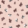 SALE 100% Cotton Fabric Lewis & Irene Wild Pandas Bears Pale Plaster 112cm Wide