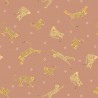 SALE 100% Cotton Fabric Lewis & Irene Leopards Cheetahs Animals Tan 112cm Wide