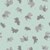 SALE 100% Cotton Fabric Lewis & Irene Elephants Hippos Light Blue 112cm Wide