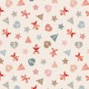 SALE 100% Cotton Fabric Lewis & Irene Gingerbread Season Shapes Cream 112cm Wide