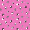 SALE 100% Cotton Fabric Lewis & Irene Animals Penguins Aurora Pink 112cm Wide