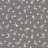 SALE 100% Cotton Fabric Lewis & Irene Bunny Hop Rabbits Daisies Grey 112cm Wide