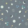 SALE 100% Cotton Fabric Lewis & Irene Glow Things Night Sky Star Grey 112cm Wide