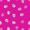 SALE 100% Cotton Fabric Lewis & Irene Glow Sugar Skulls Bright Pink 112cm Wide