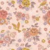 SALE 100% Cotton Fabric Lewis & Irene Hannah's Flowers Songbirds Rose 112cm Wide