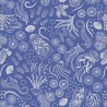 SALE 100% Cotton Fabric Lewis & Irene Under The Sea Blue Metallic 112cm Wide