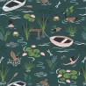 SALE 100% Cotton Fabric Lewis & Irene On The Lake Ducks Dusk 112cm Wide