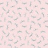 SALE 100% Cotton Fabric Lewis & Irene On The Lake Dragonfly Pale Pink 112cm Wide