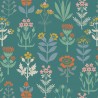 SALE 100% Cotton Fabric Lewis & Irene Majolica Floral Garden Green 112cm Wide