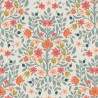 SALE 100% Cotton Fabric Lewis & Irene Folk Floral Damask Cream 112cm Wide