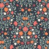 SALE 100% Cotton Fabric Lewis & Irene Folk Floral Damask Navy Blue 112cm Wide