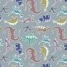 SALE 100% Cotton Fabric Lewis & Irene Glow In The Dark Dinosaur Slate 112cm Wide