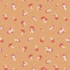 SALE 100% Cotton Fabric Lewis & Irene Evergreen Toadstools Light Rust 112cm Wide