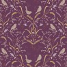 SALE 100% Cotton Fabric Lewis & Irene Meadowside Birds Deep Plum 112cm Wide