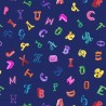 SALE 100% Cotton Fabric Lewis & Irene Jennie's Alphabet ABCs Blue 112cm Wide