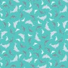 SALE 100% Cotton Fabric Lewis & Irene Glow In The Dark Dolphins Ocean Turquoise