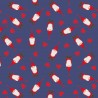 SALE 100% Cotton Fabric Lewis & Irene Tomten Hearts Xmas Dark Blue 112cm Wide