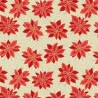 SALE 100% Cotton Fabric Lewis & Irene Poinsettia Xmas Cream Metallic 112cm Wide