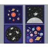 SALE 100% Cotton Fabric Lewis & Irene Space Glow In The Dark Panel 90cm x 112cm