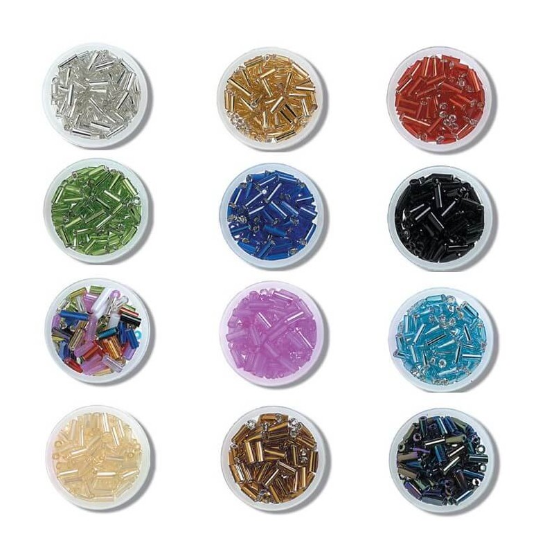 Trimits Bugle Glass Beads Essential 6mm 8g 18 Colours