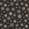 SALE 100% Cotton Fabric Lewis & Irene Saariselka Snowflakes Charcoal 112cm Wide