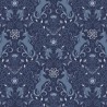 SALE 100% Cotton Fabric Lewis & Irene Unicorn Dark Blue Metallic 112cm Wide