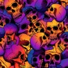 100% Cotton Digital Fabric Little Johnny Skulls Halloween Colourful 150cm Wide