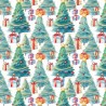 100% Cotton Digital Fabric Little Johnny Festive Christmas Trees Xmas 150cm Wide