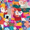 100% Cotton Digital Fabric Little Johnny Festive Santa Christmas Xmas 150cm Wide